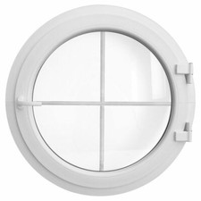 Rundfenster Dreh Weiss Kunststoff VEKA mit Sprossen 18mm 2-fach Verglasung