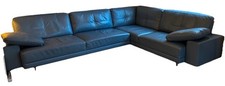 Brühl Sippold Designklassiker Sofa, Ledercouchecke Alba, taubenblau