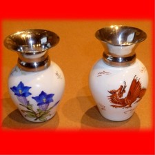 Roter Drache Enzian Vase M.F.G. Handbemalt Manufaktur Thüringen Bodenfund alt !!