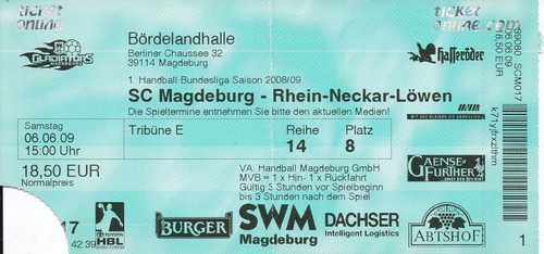 Sammler ticket magdeburg - sc,