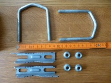 2x  U Bolzen Bügelschraube + Mutter + Rahmen  - Rundstahlbügel Rohrschelle  M10