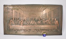 altes Metallrelief DAS LETZTE ABENDMAHL Leonardo da Vinci Kupfer Wandbehang