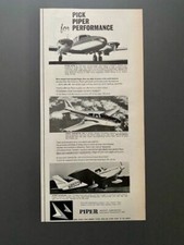 Piper Aztec Comanche Cherokee Aircraft Flugzeug 1965 Vintage Ad Werbung Reklame