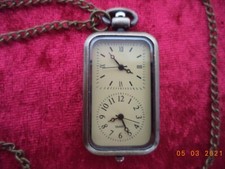 Umhänge-Uhr 2in1 Dual-Uhr + Kette mit Karabiner NEU+OVP 2 Zeitzonen Reise Urlaub