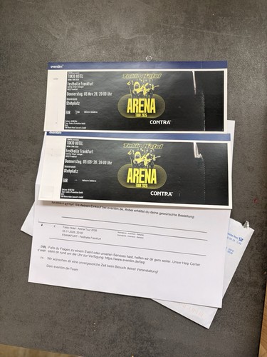 Tokio hotel tickets - tokio, arena