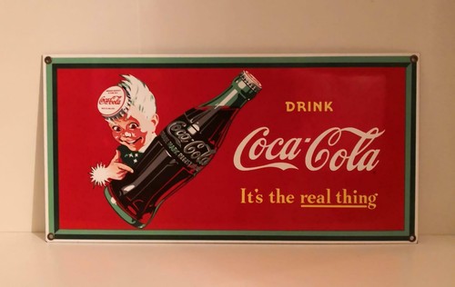 Coca cola emailleschild - coca,