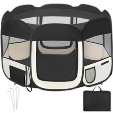 Tierlaufstall aus Polyester inkl. Tragetasche Welpenauslauf schwarz B-Ware