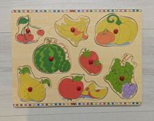 WIE NEU Holzpuzzle Griff OBST * Legepuzzle Puzzle Steckpuzzle Spielzeug
