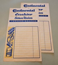 Rechnungsformulare Fahrradreifen , Continental, Excelsior, Petersunion