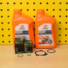 Ölwechselset 2x Ölfilter Repsol Moto Offroad 10w40 für: KTM 625 SC 625 SXC SMC
