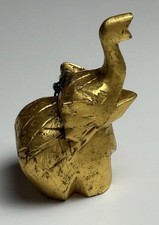 Elephant, Deko Figur, Holz, Goldfarben, aus Thailand, ca. 14cm