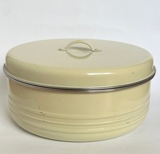 Alte Emaille Dose mit Deckel Brotdose Rund Creme Vorratsdose Vintage