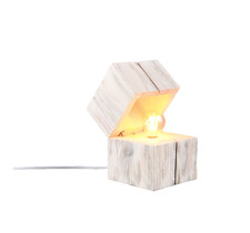 TREASURE Tischleuchte LED Naturholz Schatztruhe Design mit Schnurschalter