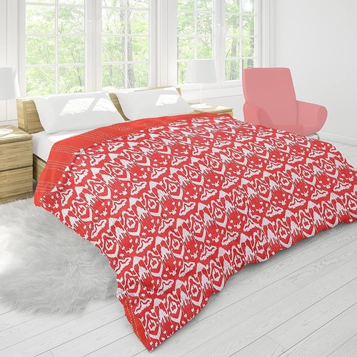 Rote ikat kantha steppdecke - rote, ikat-kantha-steppdecke