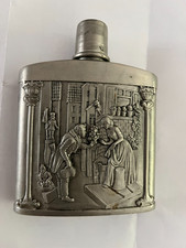 Flachmann / Brustflasche Zinn Vintage 95%