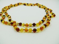 Bernsteinkette Kugel Collier Farbe Gemischt Länge 130 cm Damen Amber  BK271