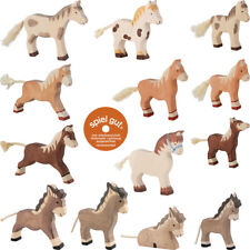 HOLZTIGER Pferd Zugpferd Fohlen Pony Esel Bauernhof Holzfigur Holztier Pferdehof