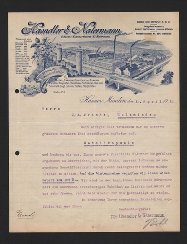 Hann münden brief 1912 - hann.,