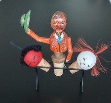 Vintage Flaschenkorken Zierkorken, handgeschnitzte Figur