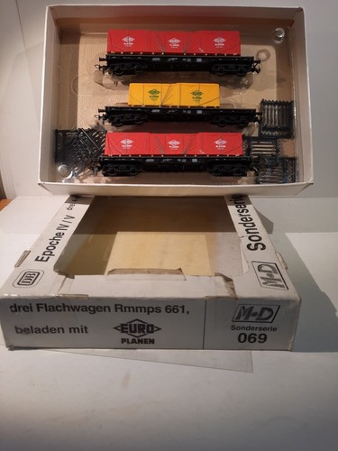 069 3xstück flachwagen - m+d,