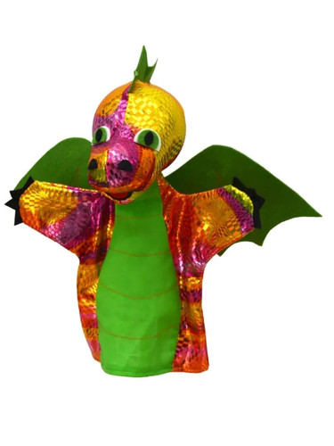 Handpuppe drachen regenbogen - drachen,