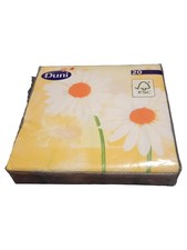 Duni Serviette Gänseblümchen Motiv Gelb 20 Stück Papier Servietten