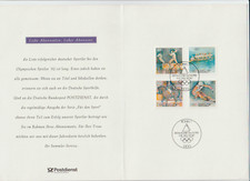 Bund Mi. 1592- 1595 Klappkarte Olympia 1992 mit ESST Bonn Jahreskarte 1992