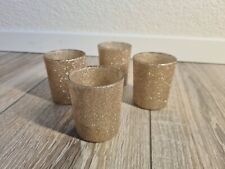 Depot Teelicht Gläser Windlicht Glitzer Altrosa