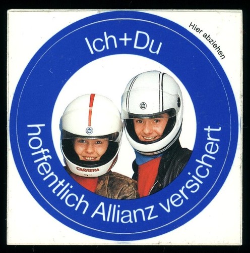 Werbe aufkleber allianz mofa - werbe,