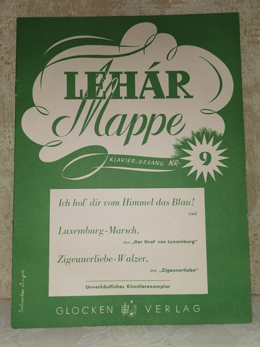 Notenheft lehár mappe - notenheft, mappe“