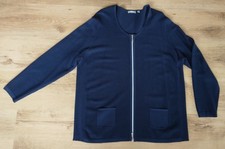 Strickjacke marine Gr. 48 Langarm Taschen 2-Wege-RV Cardigan Jacke Viskose Rabe
