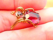 Brosche Käfer, Gold 333 vergoldet?, Amethyst ?, 2,68 Gramm, ca. 2,00 cm