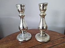 2 antike Leuchter Bauernsilber Kerzenhalter Kandelaber Silberglas 19 Jhdt.