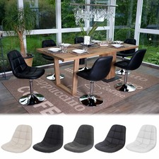 6er-Set Esszimmerstuhl HWC-A60, Drehstuhl Stuhl, Chrom