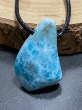 Larimar Freeform Anhänger gebohrt Heilstein Atlantisstein TOP Qualität