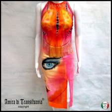 Damen Kleid High Fashion Vintage Couture Komplett Elegant Top Rock Etuikleid Auge