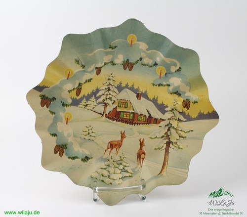 Ddr papp weihnachtsteller rehe - papp,