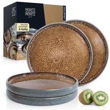 4x Speiseteller Set Geschirrset Reaktiv Dinnerteller Essteller Steinzeug ø26cm