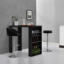 Bartisch Bonn 117 x 57 x 106,5 cm mit 3 Fächern Schwarz en.casa