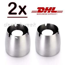 2x Edelstahl Aschenbecher mit