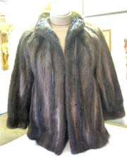 Edle alte Pelzjacke Jacke Fell weicher Echtpelz A-Form Gr. ca. 42-44  L  braun