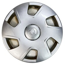 Original Skoda 5JA601147A Radkappen 15 Zoll Nabendeckel Felgendeckel Kappen