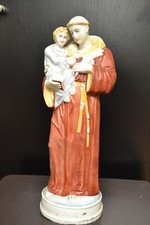 Sehr alter Heiliger Antonius mit Jesuskind, Biskuit Porzellan
