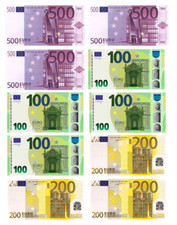 Tortenaufleger Esspapier Geld 500€ 200€ 100€ Mix-Set Fondant Geldscheine