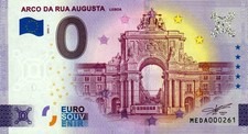 Null Euro Schein - 0 Euro - Portugal - Arco da Rua Augusta - Lisboa 2022-1