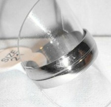 8 mm Edelstahl Partner Ring, bauchige Form, mittig 1 Rille, silber, Schmuck NEU