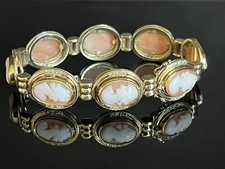 Damen Armband in 585er/ 14kt Gelb ~ Gold mit 46 Diamanten & 8 Gemme ~ Kamee RAR