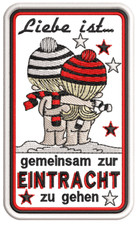 Emblem Stickemblem Aufnäher Patch "Liebe ist....Eintracht", 10x6 cm