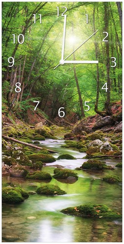 Wallario wanduhr fluss wald - wanduhr,