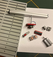 Fischertechnik elektr. Bauteile wie Taster, Potentiometer, AluStangen, G-Platte